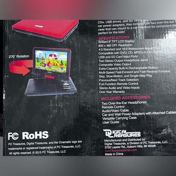 CINEMATIX 🆕9” Widescreen Portable DVD Player factory sealed - Picture 3 of 5